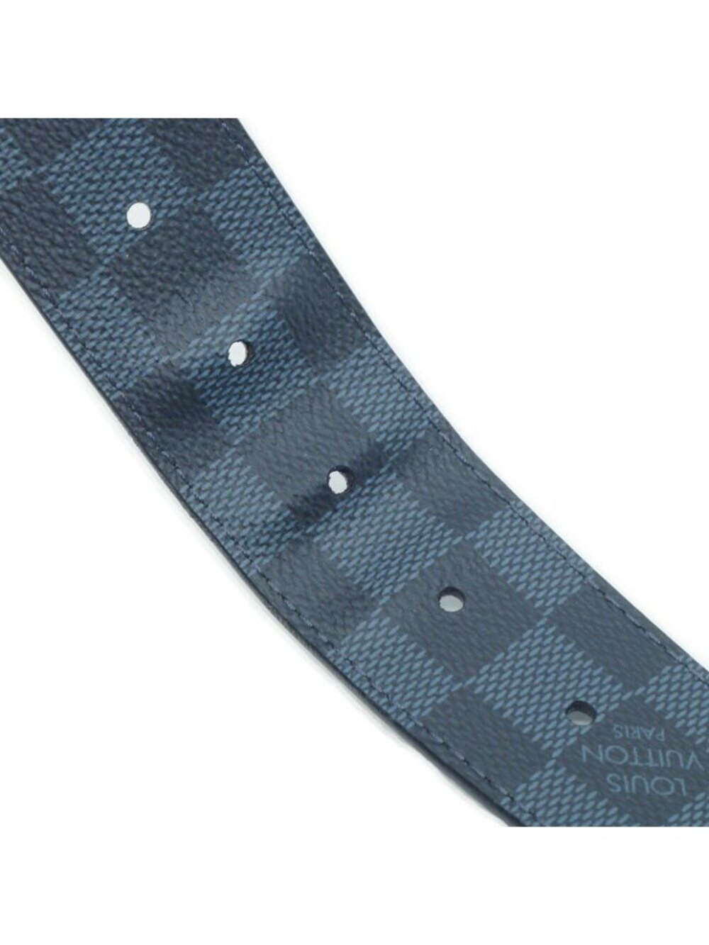 Louis Vuitton Ceinture Reverse Damier Belt All Over Pattern Leather Blue Black - Picture 7 of 10